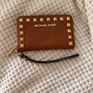 Michael Kors Tan Wallet with Gold Accents